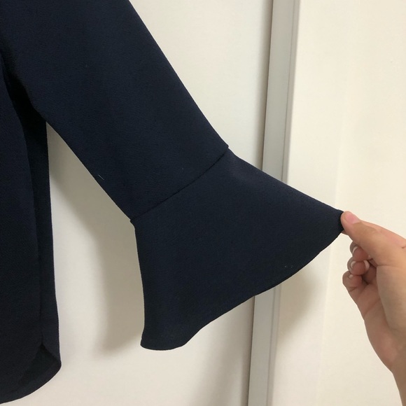 BCX navy blue bell sleeve blouse - Picture 2 of 4